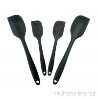 Silicone Spatula - Set of 4 Heat-Resistant Spatulas - Seamless One-Piece Design - Nonstick (Black) - B0796MMH38